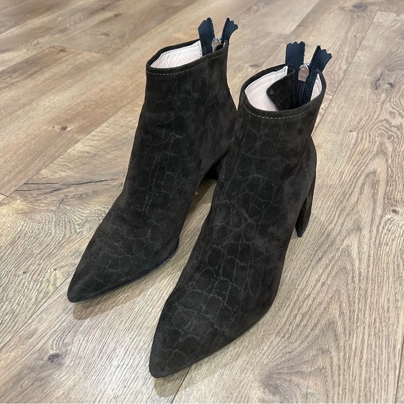 AGL dark brown suede ankle moc croc boot Size 38.5 / US 8.5 - Picture 1 of 16